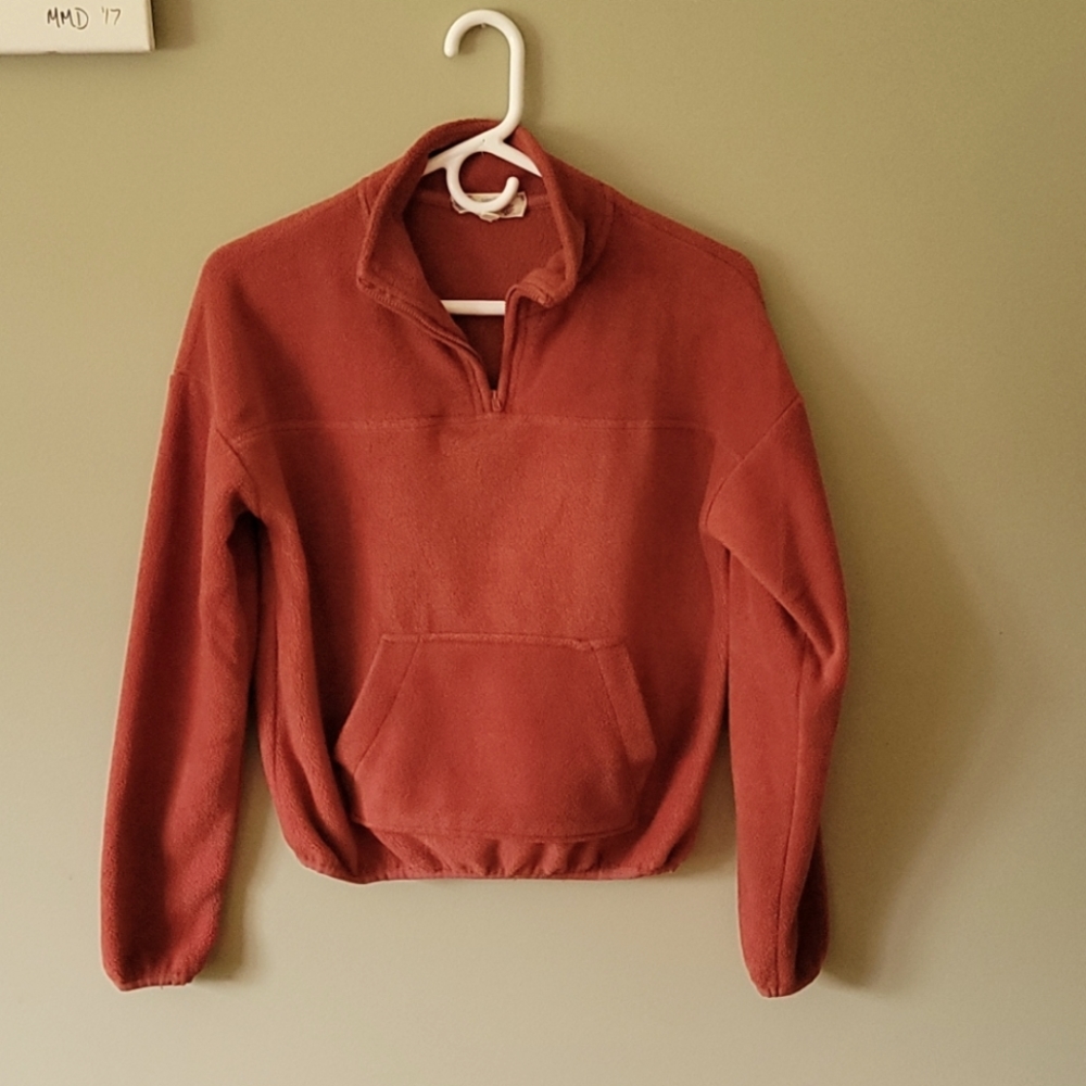 Rusty orange Hippie Rose 🌹 zip up fleece